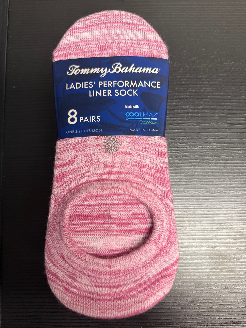 NEW Tommy Bahama Pink Marled Performance Liner Socks - Ladies 8 pairs